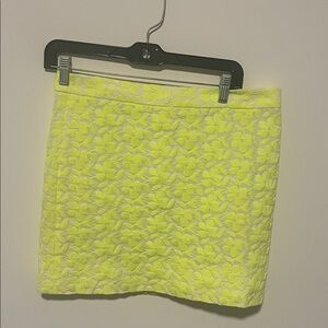 Floral Neon Green J Crew Mini Skirt